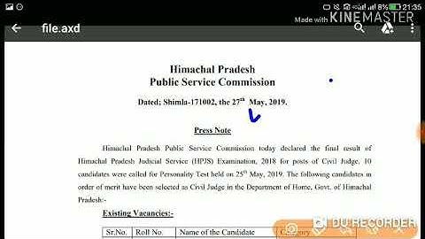 HPPSC HPJS Final Result Declared Today ! Held on - 25 May 2019 |