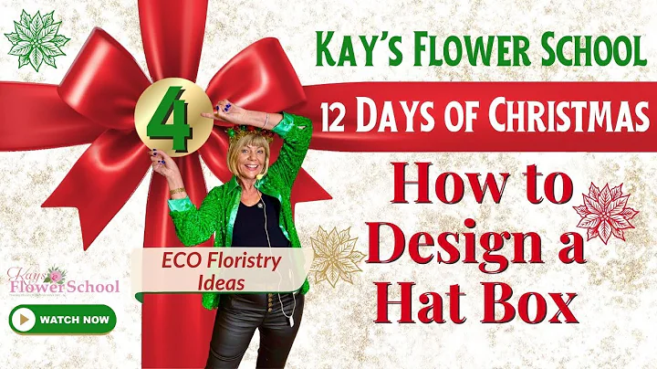 12 Days of Christmas - Day 4 Easy Hat Box Flower Arrangement Tutorial with Eco-Friendly Floral Foam