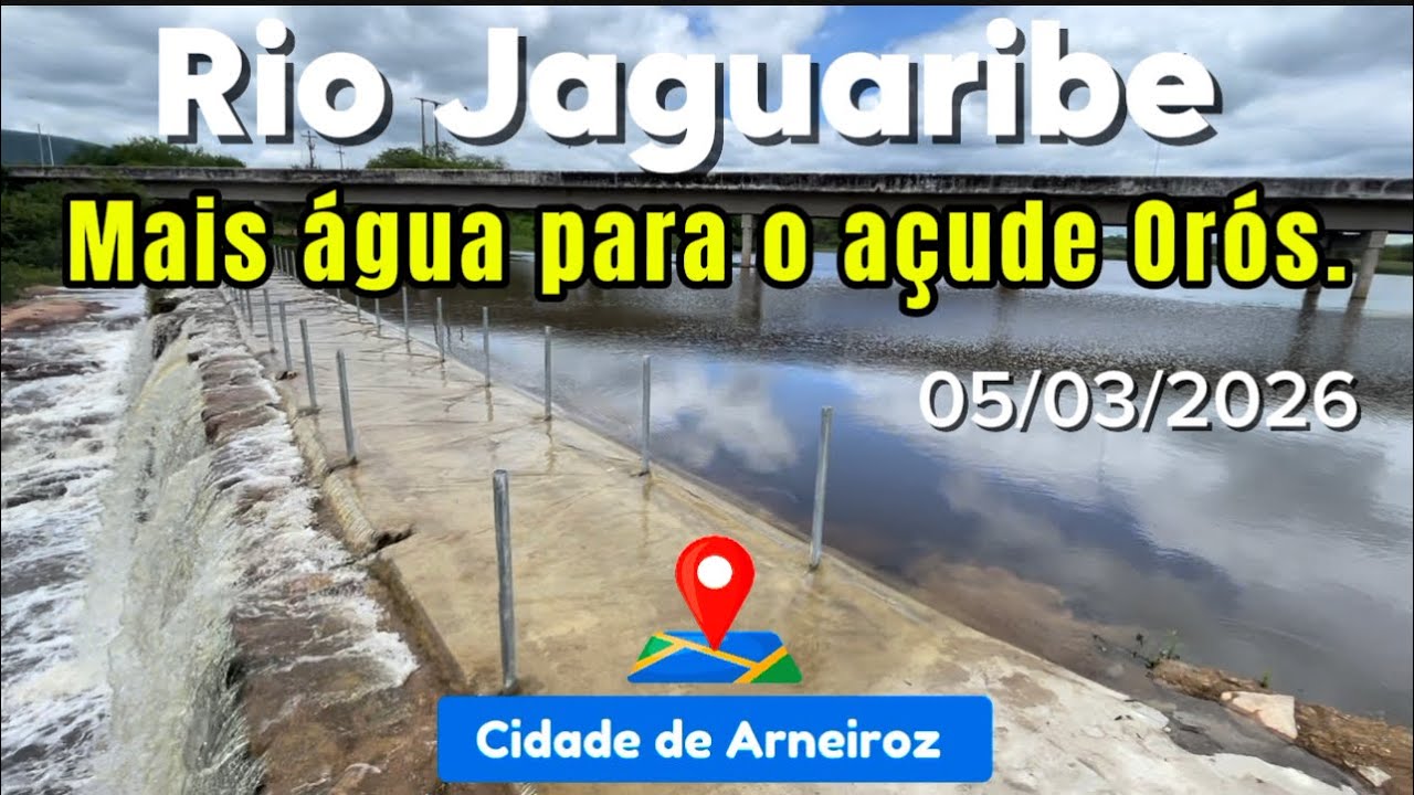 Rio Jaguaribe na cidade de Arneiroz com bastante água para o açude Orós.