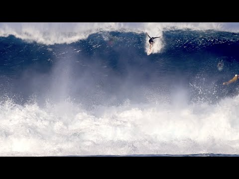 Surfing Pipeline Hawaii Nathan Florence, Koa Rothman Scary Huge Big Wave North Shore Banzai 2023