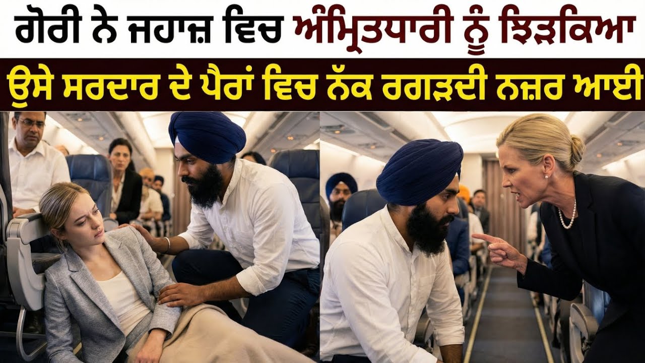 ਜਹਾਜ਼ 'ਚ ਸਰਦਾਰ ਨਾਲ ਪੰਗਾ ਲੈ ਕੇ ਪਛਤਾਈ ਗੋਰੀ! ਪੂਰੇ ਏਅਰਪੋਰਟ ਸਾਹਮਣੇ ਕੱਢੇ ਤਰਲੇ #canadanews
