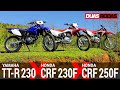 COMPARATIVO | HONDA CRF 250F x HONDA CRF 230F x YAMAHA TT-R 230