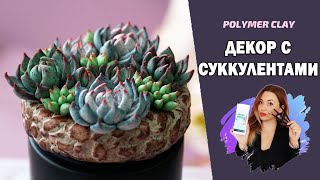 Суккуленты на баночке. Декор своими руками.