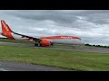 Roulage jusqu’au point d’arrêt de la piste 28 à Rennes d’un A321-251NX easyjet (G-UZMK)