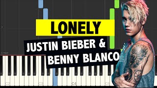 Justin Bieber \& Benny Blanco - Lonely EASY PIANO TUTORIAL