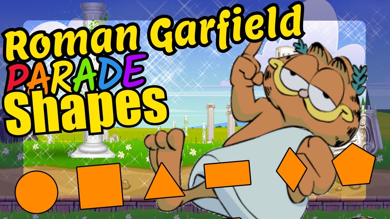 Roman Garfield Teaching Basic Shapes in English Educational Video for ...
