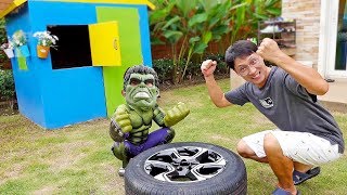 Car Toy Repair Pretend Play with Super Hero Outdoor Playground Activity screenshot 4