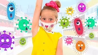 Nastya and a song for children about masks Resimi