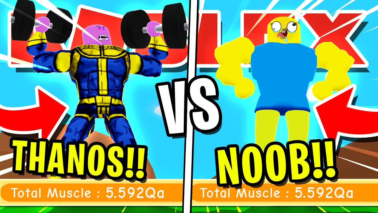 Noob Disguise Trolling Noob Vs Thanos Pretending To Be A Noob In Roblox Lifting Simulator - noob disguise noob to pro trolling in roblox bubblegum