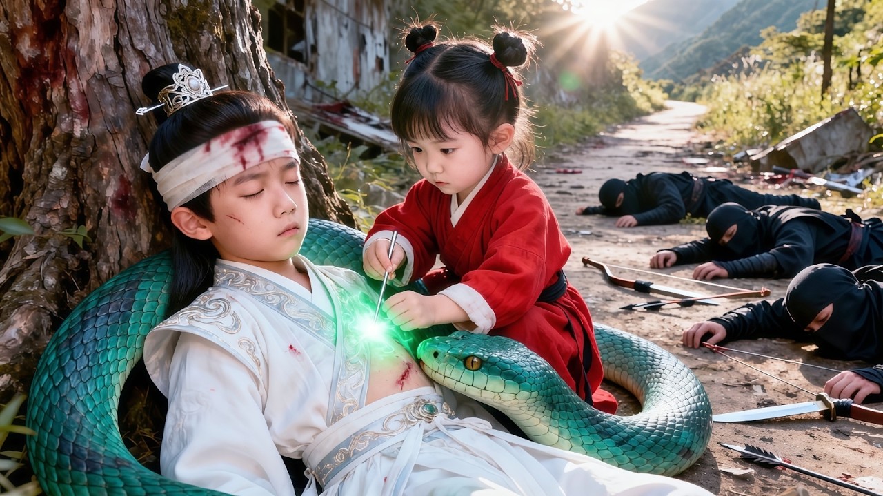 【日本語吹き替え全語】🐍5歳の女の子が蛇を放って意識不明の少年を噛ませたら、少年は瞬時に目覚めて助けを求め💊😭、忍者の追撃から逃がした🔪！王子だと知らず、10年後に恩返しに😲✨！