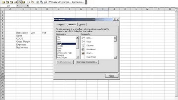 Excel 2003:  Adding or removing icons to the toolbar