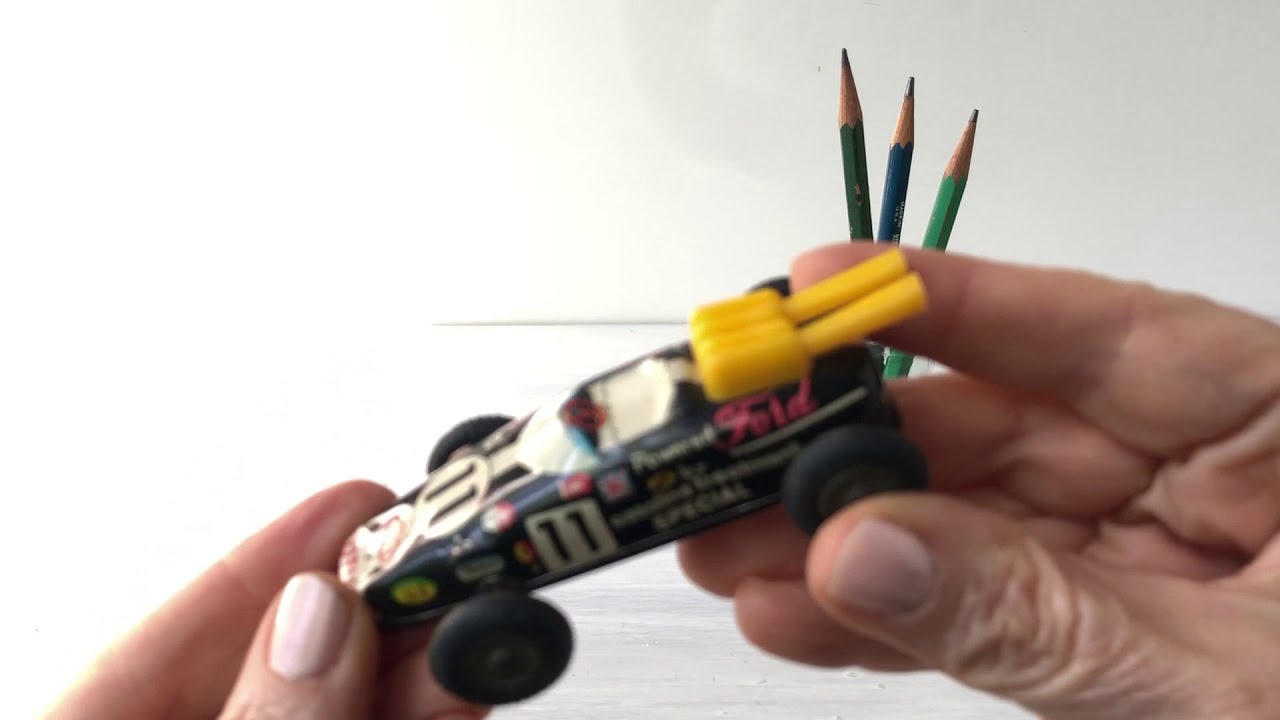 Vintage 1960s wind-up Ford Lotus STP race car toy