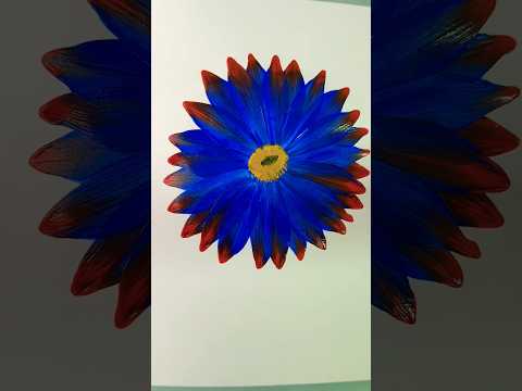 Blue-Red acrylic flower/