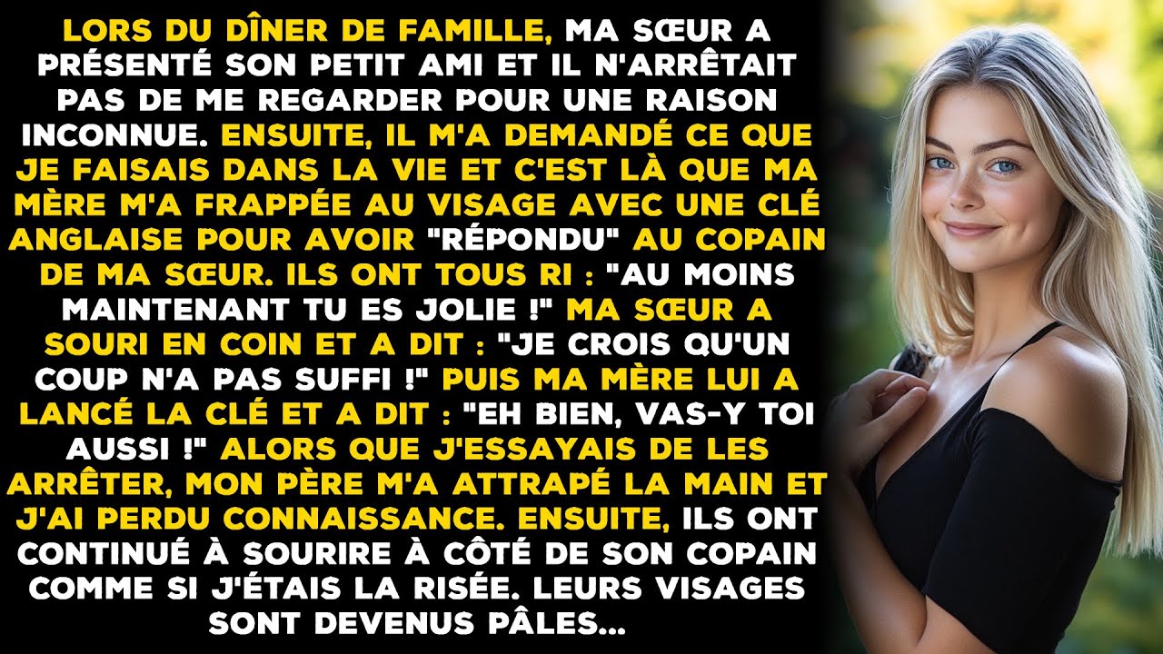 Lors du dîner de famille, ma sœur a présenté son petit ami, et il n'arrêtait pas de me regarder pour