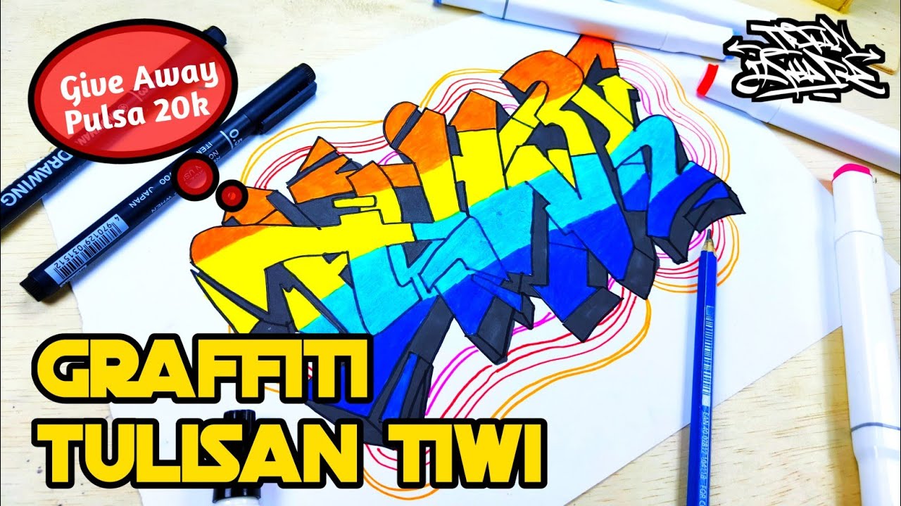 Graffiti di kertas nama TIWI GIVE AWAY YouTube