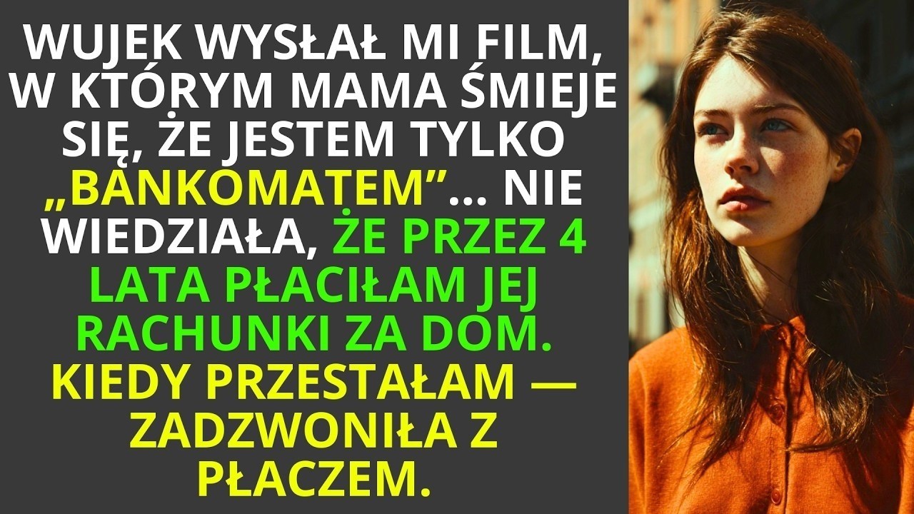 Ik hoorde mijn moeder op een filmpje van 18 seconden tegen mijn zus zeggen: 'Lucyna heeft geen man, geen kinderen. Waar heeft zij dat geld voor nodig? Ze is tenminste goed als geldautomaat.' Vier...