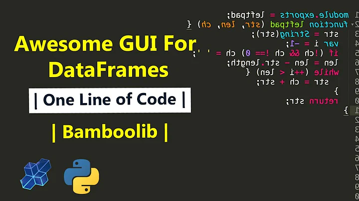 Awesome GUI for DataFrames in One line of Code | Python | Bamboolib
