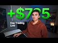 LIVE DAY TRADING Making $725 (This Market Sucks)