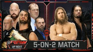 Daniel Bryan \& Roman Reigns Vs Seth Rollins, Big Show, Kane \& J\&J Security - Raw 09\/02\/2015 Español