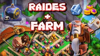 FAZENDO RAIDES E FARMANDO MUROS CV14 - CLASH OF CLANS AO VIVO