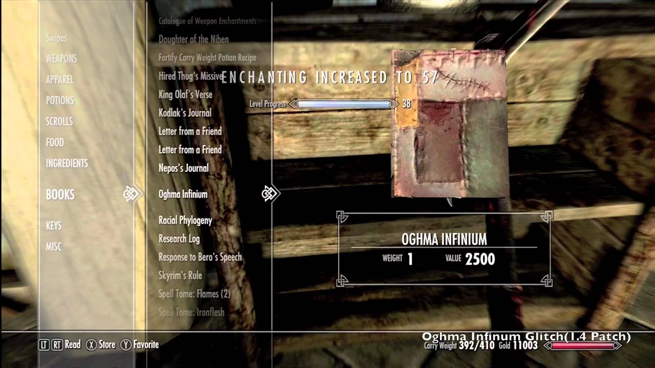 Skyrim GLITCH Oghma Infinium Book Glitch 1 5 Skyrim GLITCH Oghma Infinium Book Glitch 1 5