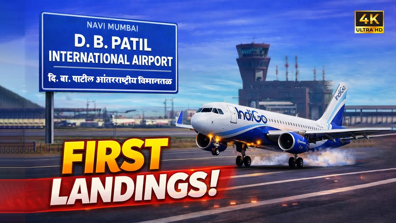 Navi Mumbai Airport FIRST LANDINGS – A Historic Moment for Indian Aviation | नवी मुंबई विमानतळ | 4K