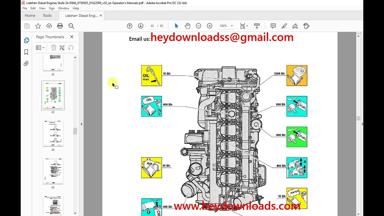 Liebherr Diesel engine D846 Operating Manual