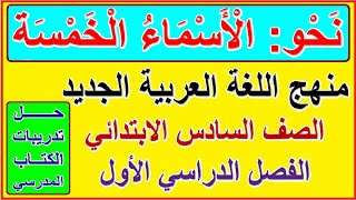 22- نحو الاسماء الخمسة للصف السادس الابتدائي المنهج الجديد الترم الأول وحل تدريبات الكتاب المدرسي