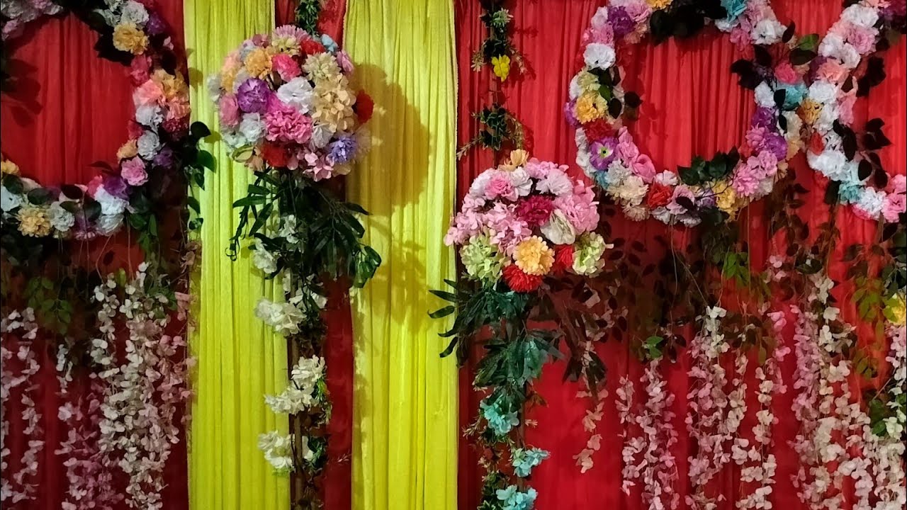 Diy-Floral Backdrop Decoration Ideas || How to Make Simple Backdrop Decoration Ideas