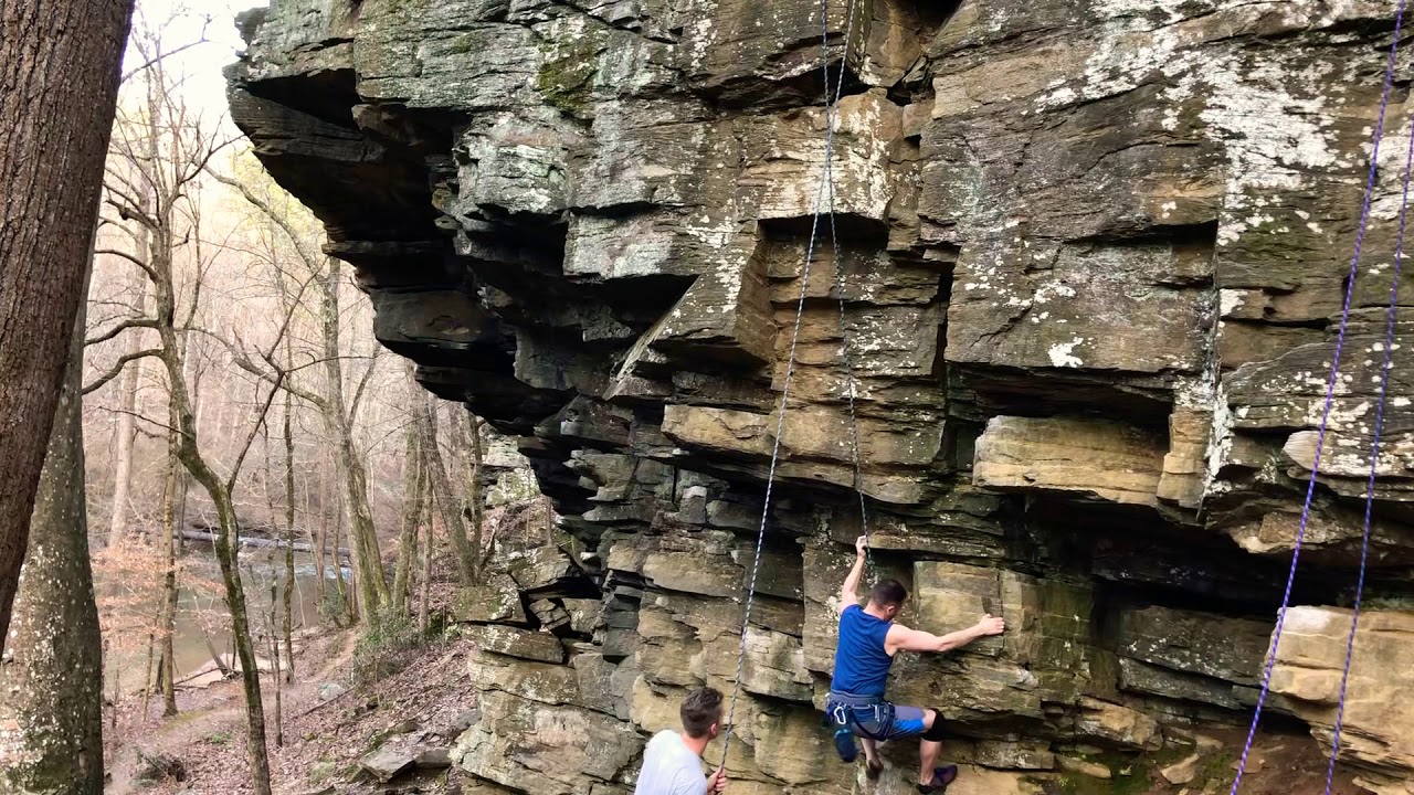 Rock climbing in metro Atlanta. This is at Vickery Creek in Roswell GA