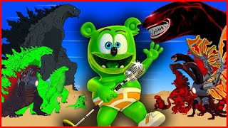 Rescue All Family Godzilla \& Kong, Godzilla Earth From Evolution Of Giant Python | Gummy Bear Song