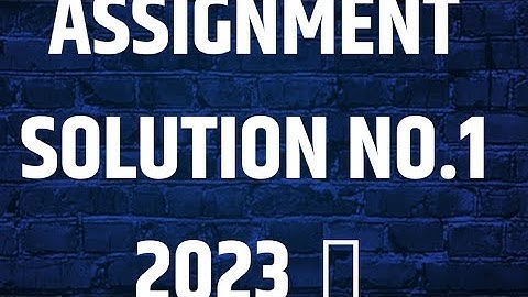 MGT111 Assignment solution no 1