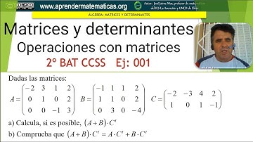 Operaciones con matrices. 2batccss2 02 01. José Jaime Mas