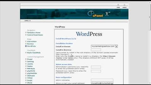 Installing Your Wordpress Blog Using Fantastico