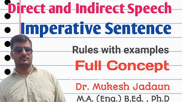 #IMPERATIVE_REPORTED_SPEECH #Indirect_speech_of_Imperative_Sentence_by_Dr.Mukesh_Jadaun #Narration