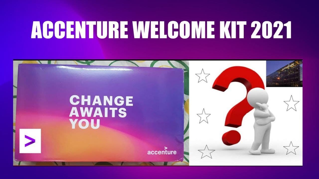 Accenture kit as New joiner revealing gifts in New joiner kit