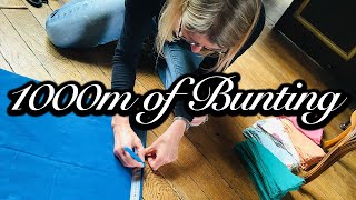 Making over 1000m of Bunting on a vintage sewing machine  - Chateau Life 🏰 EP 211