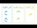 تعلم أشكال و مواضع حرف الحاء أول الكلمة وسط الكلمة أخر الكلمة تعلم أشكال و مواضع حرف الحاء أول الكلمة وسط الكلمة أخر الكلمة