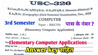 Elementary Computer Applications | B.A 3rd Semester Exam 2025 | BA 3rd Semester Computer Answer Key