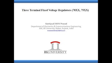 Three Terminal Fixed Voltage Regulators 78XX, 79XX