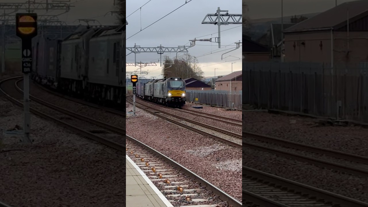 DRS CLASS 88 Intermodal TESCO passing Carstairs 
