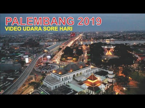 kota-palembang-dari-udara-2019,-keliling-kota-terbesar-di-sumatera-selatan-sore-hari-dengan-drone