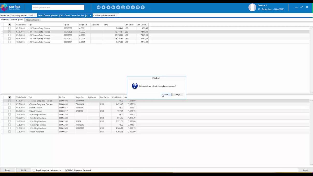 LiveERP Fatura Ödeme Tahsilat İşlemleri YouTube