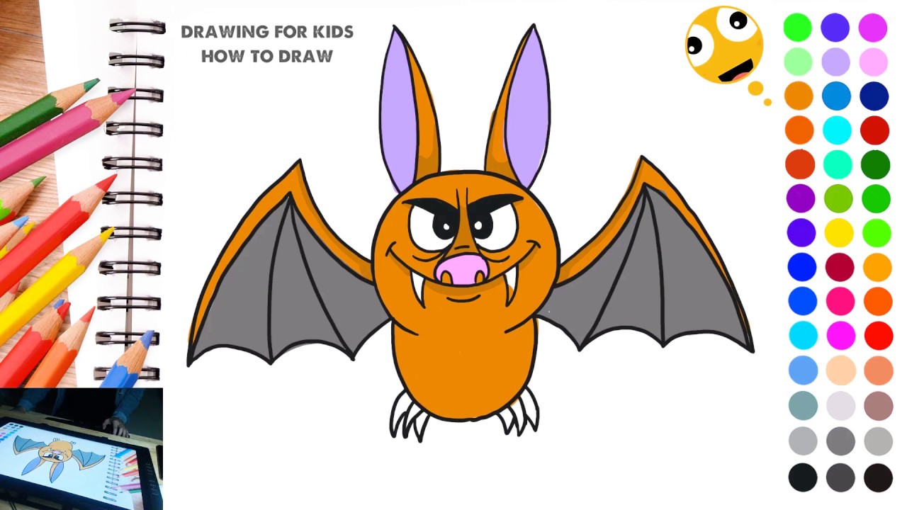 How to Draw Halloween Vampire Bat Drawing Lesson - YouTube