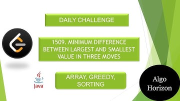 LeetCode 1509 | Minimum Difference Between Largest and Smallest Value in Three Moves | #arrays #dsa