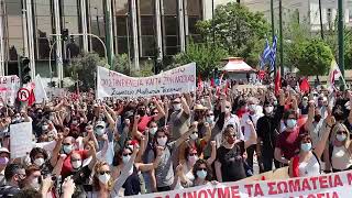 Греция:Всеобщая забастовка и протесты трудящихся против политики буржуазной власти.