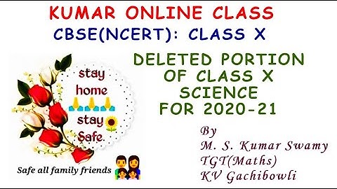 Deleted Portion of Class X Science for 2020-21