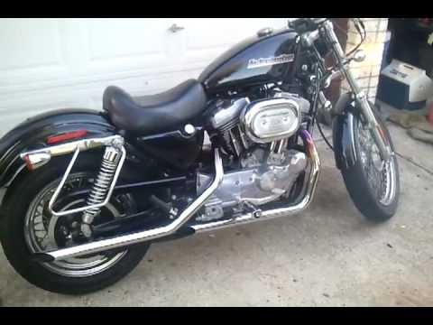 2002 Harley Sportster 1200 straight pipe exhaust - YouTube