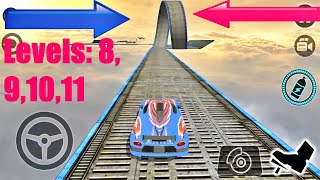 Impossible Car Tracks 3D: Blue Car Driving Stunts Levels 8, 9, 10, 11 Completed - Android Gameplay screenshot 5