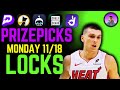 (RED HOT 🔥) NBA PRIZEPICKS BEST BETS TODAY | PLAYER PROPS MONDAY November 18th #nbapicks